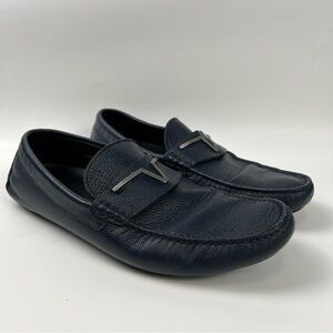 Versace Collection Medusa Blue Leather Driver Moccasin Loafers Men Size 42 9 US